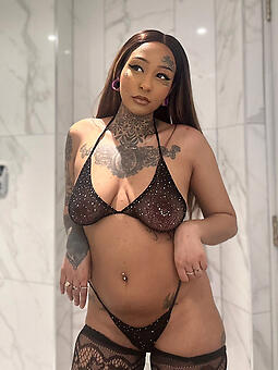 tattooed ebony hot porn show