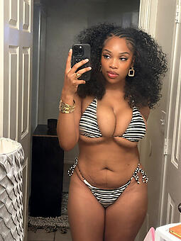 sexy black woman in bikini luscious pussy